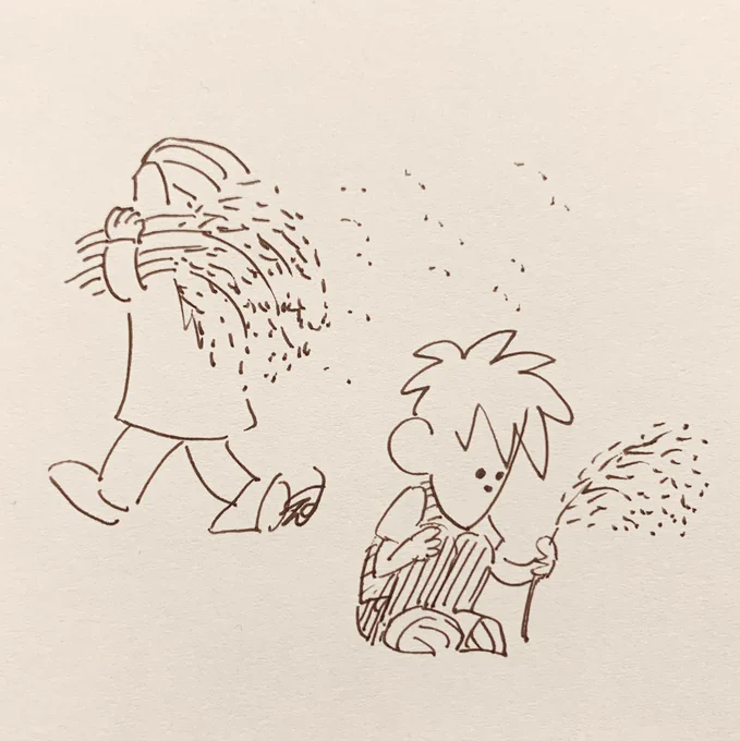 今年も来たすすき搬びじじい。
落とし物はすすき。
寝るよォ! 