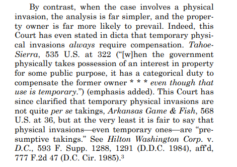  @IJ filed an amicus brief in support of the cert petition, by the way -- explaining that this kind of physical invasion of private property is presumptively unlawful.