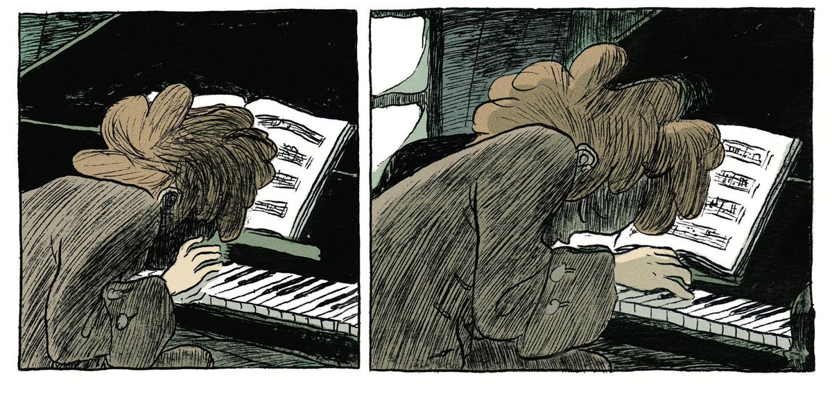 4 strips (successifs) de "Ludwig et Beethoven", par Mikaël Ross, à paraître en février @EditionsDargaud - traduction Jean-Baptiste Coursaud 