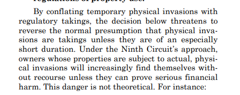  @IJ filed an amicus brief in support of the cert petition, by the way -- explaining that this kind of physical invasion of private property is presumptively unlawful.