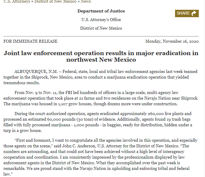 FBIAlbuquerque's tweet photo. The #FBI wants to thank the numerous agencies that assisted in this investigation, including @USAO_NM @Navajopd @USIndianAffairs @DEAHQ @EPA &amp; @NMStatePolice @sjcso https://t.co/GxKJ1jt9bJ https://t.co/iRQVQHwEhg