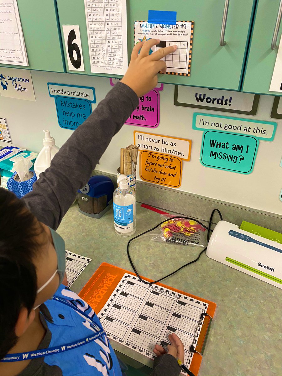 AmandaSteel12's tweet photo. Ss are up and moving while learning in Mrs. McElroy’s classroom! The kiddos were so excited to explain their task cards! @WestchaseWizard @HCPSElemMath1 https://t.co/EgiSdZyuHX