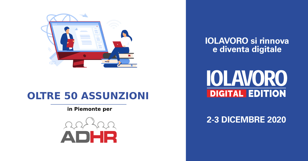 IOLAVORO's tweet photo. 🚀Oltre 50 #assunzioni in #Piemonte per #ADHR in occasione di #IOLAVOROdigital! ➡ Invia la tua candidatura entro il 18 novembre.
Più info 👉 https://t.co/vGPSfPDzoW
Iscriviti 👉https://t.co/PHegE3nDQA https://t.co/7cvu4iOcmS