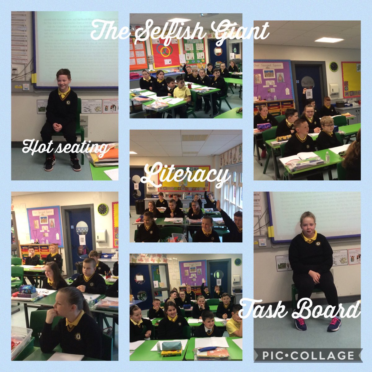 ctrps1's tweet photo. P6c Hot-Seating during their exploration of 'The Selfish Giant' - what a fantastic text to work on in Primary 6 #literacyskills #P6c #CTR https://t.co/fdwNxXn99A