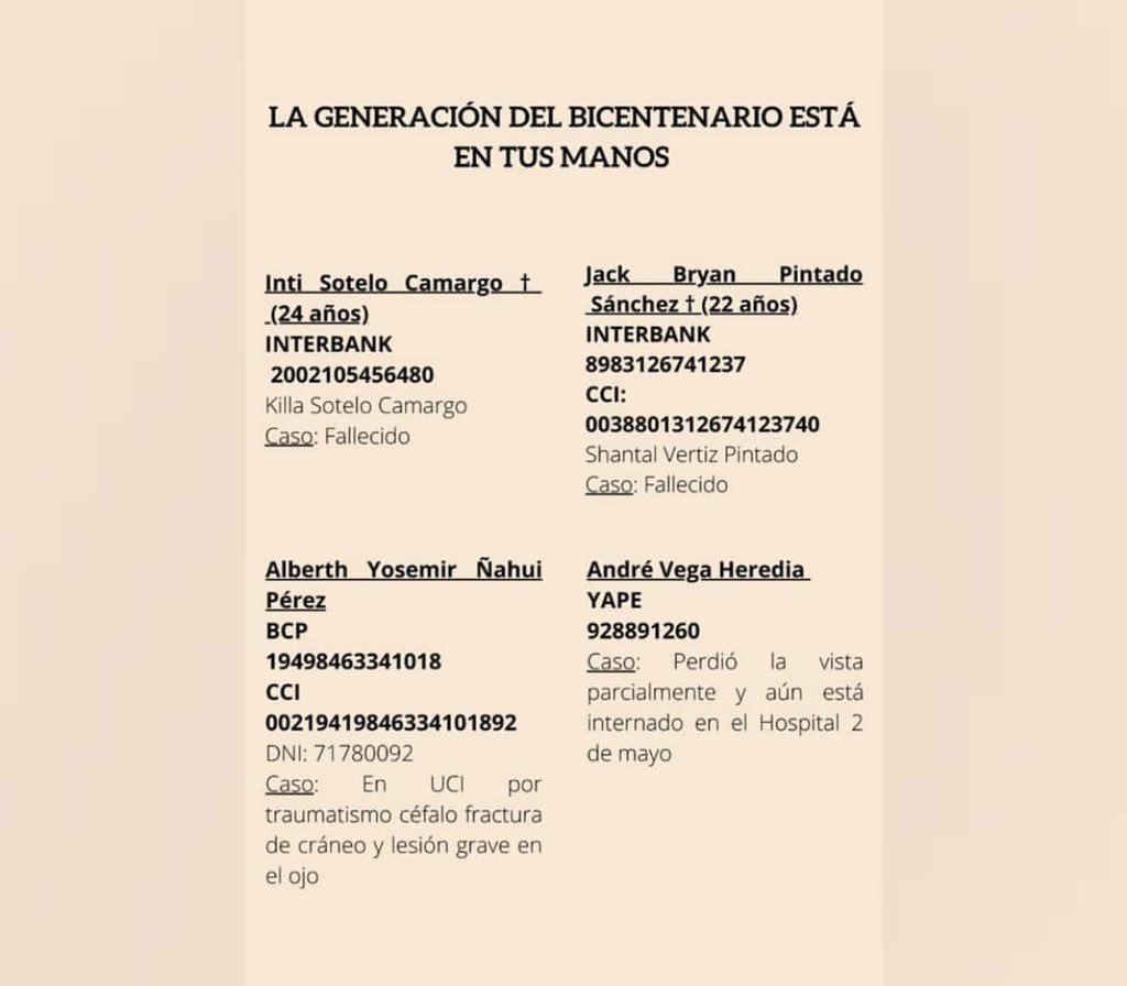 ProAbogadas's tweet photo. Toda colaboración es importante en estos momentos. No importa el monto, todo suma. En caso no puedan, ayúdennos a difundir 🙏🏾
#AbogadasProBono

*Importante: El número de Yape de Jon Abel Cordero Morales es el de su tía, Nancy Pezzia. https://t.co/23lVJP3Kx1