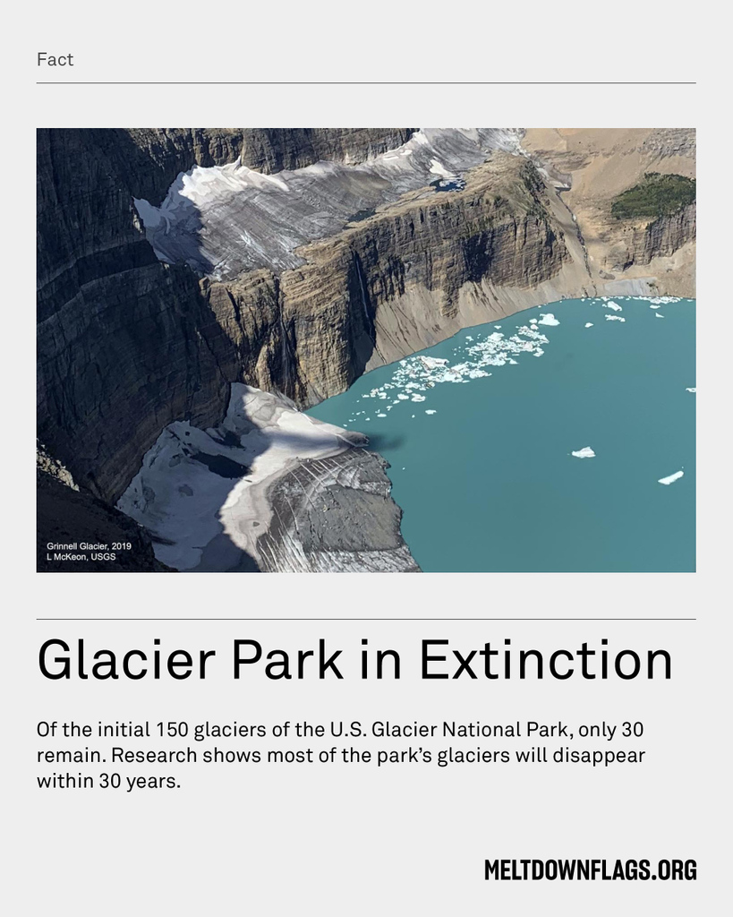 When U.S. President Taft created Glacier National Park in 1910, it was home to an estimated 150 glaciers. Now there are fewer than 30 of the initial glaciers. Find out how you can help #StopTheMeltdown at meltdownflags.org

#GlacierMovingForward