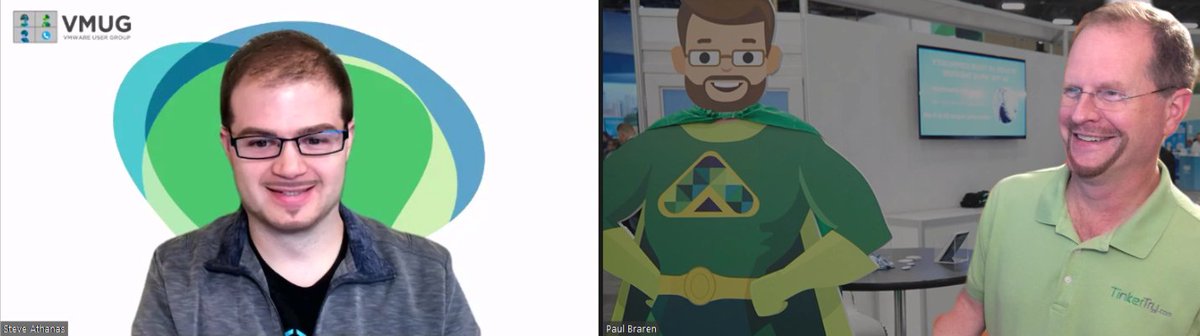 paulbraren's tweet photo. Taking a day off from work to hang out with the #vCommunity, join me for #homelab and VMUG Advantage Q&A on @MyVMUG Live 12pm eastern today!
Thank you VMUG President @steveathanas for the energy and positive vibes!
#ADVTinkerTryTakeover https://t.co/3iUuBWK9Lv