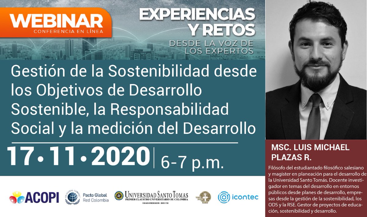 usta_rsu's tweet photo. ❤️Participa en nuestro próximo Webinar
–
🌎Gestión de la Sostenibilidad desde los ODS.
–
⏰Este martes 17 de noviembre de 6:00 p.m. a 7:00 p.m.
-
🎥Inscríbete para obtener el link Aquí: https://t.co/nZjcvLmcYB
-
#ProyeccionSocial  #ViveSantoto440 #vivesantotoencasa https://t.co/s2C3AExc2r