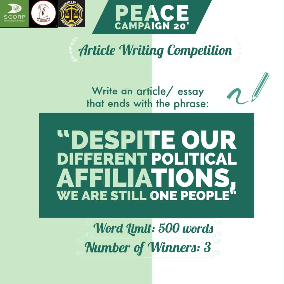 ScorpFgmsa's tweet photo. Are you a writer who is concerned about the affairs of this country? What about the elections? Does the observance of peaceful elections mean a lot to you?
Show your writing prowess and your passion for this country by partaking in this writing contest. https://t.co/vEg4IBFpjd