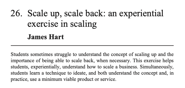 ericliguori's tweet photo. An exercise in scaling from @JHartArtsEntrep in @USASBE's forthcoming Annals of Entrepreneurship Education and Pedagogy. Check it out https://t.co/TLCcha69BT   @ElgarPublishing @Elgar_Business @matthech #USASBE #ENTED https://t.co/vS5kqe5sdY