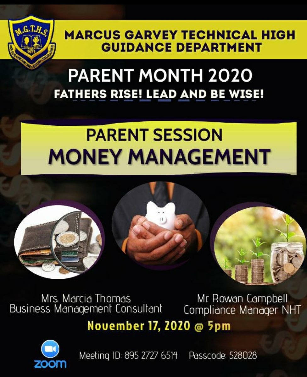 garvey_high's tweet photo. Good money management makes a difference, especially in lean times. Join us as we discuss "Money Managament during COVID-19 " https://t.co/CgJvbgtRQ6