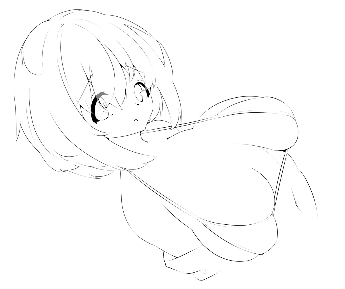 #皆さん線画と塗った後を見せてください
だいたいこんな感じ... 