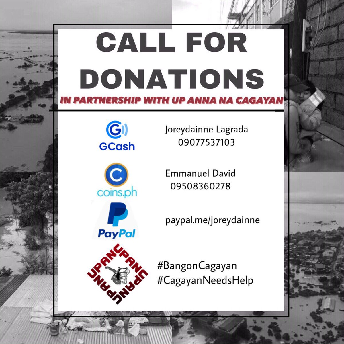 ‼️ REPOSTING ‼️

we are still accepting donations up until the last day of november. any amount will do. salamat po. 🤗

#BangonCagayan 
#CagayanNeedsHelp