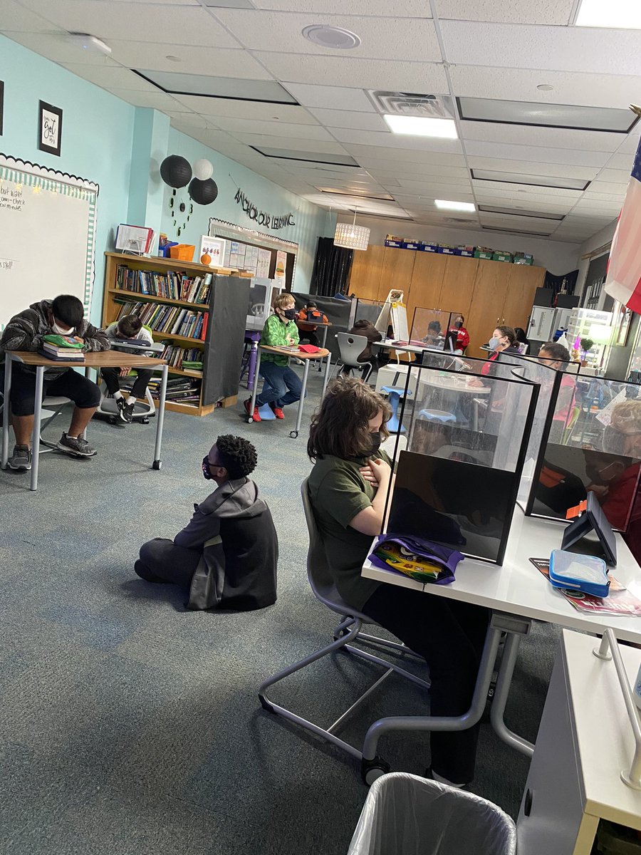 Love that these 5th graders are starting their day off with a mindful moment! Breathing, thinking good thoughts, and sending out positive thoughts! What a great way to start the day! <a href="/_arhodes/">Ashley Rhodes</a> is amazing!!! <a href="/AustinElem/">Austin Elementary</a>