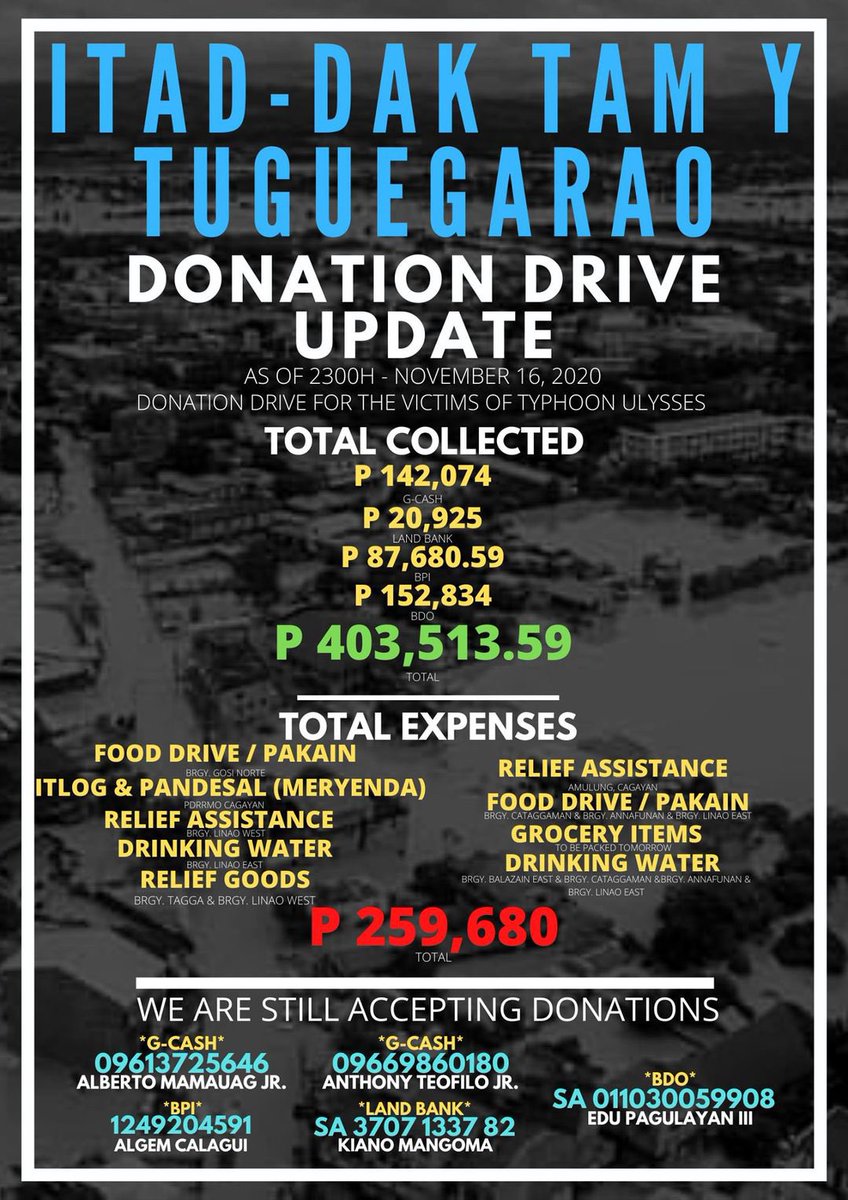 JLCabinta's tweet photo. I am a member of Itaddak Tam y Tuguegarao and CaVolun Initiative. We are hoping that more people will continue to help by donating/RTing this tweet. You may check account details given below. The people of Cagayan need these medicines ASAP #CagayanNeedsHelpNow #BangonCagayan https://t.co/zz9PHKYqI3
