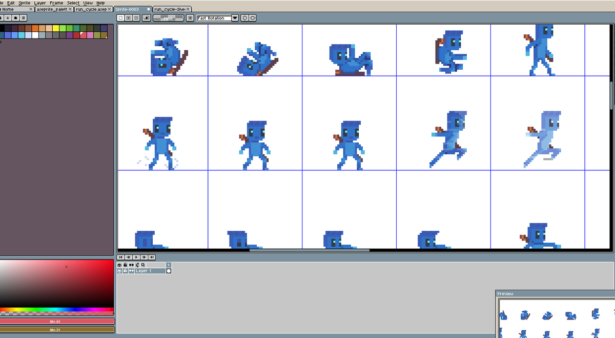 CodeGd2's tweet image. working on my player spritesheets for my 2D Game Lerow. 🤙
#staypositive #gamedev #pixelart