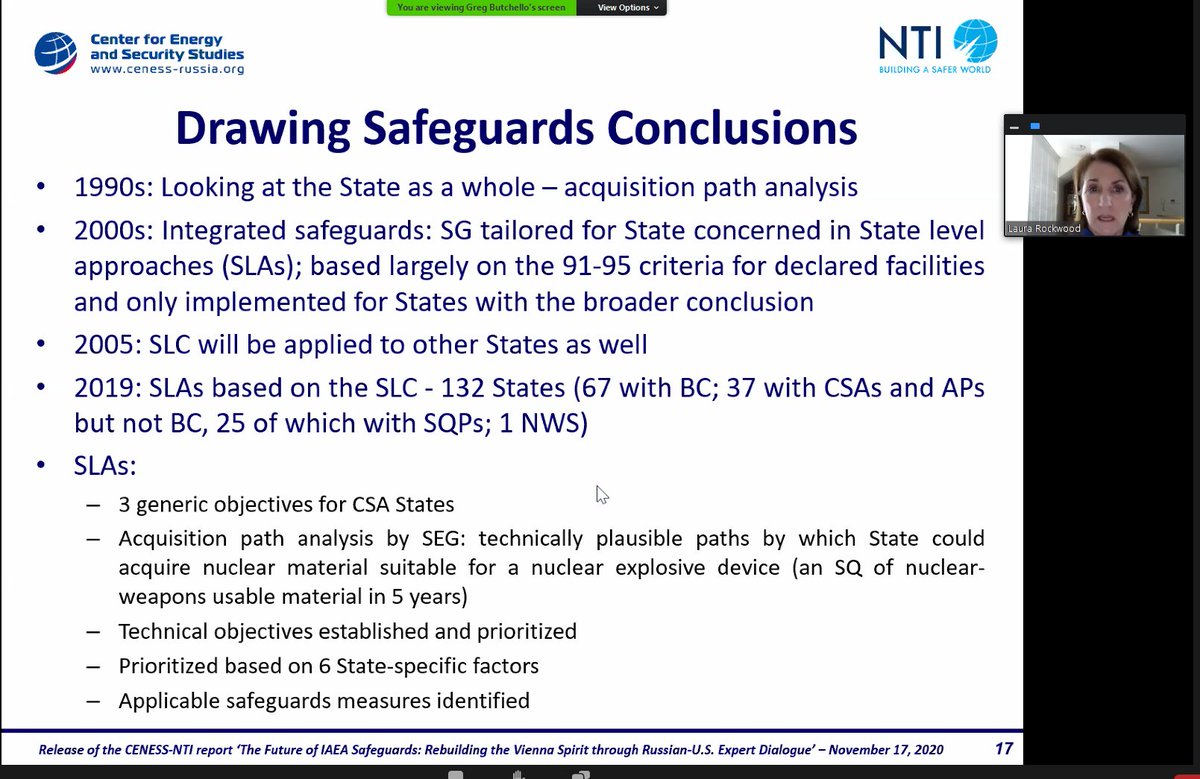 As an unabashed #safeguards nerd, I am living for the @NTI_WMD / CENESS webinar on the future of safeguards vis-a-vis returning the Vienna spirit in the US-Russian context. Thanks to the speakers, including Anton Khlopkov, @CoreyAH, Amb. Grigory Berdennikov and @laura_rockwood.