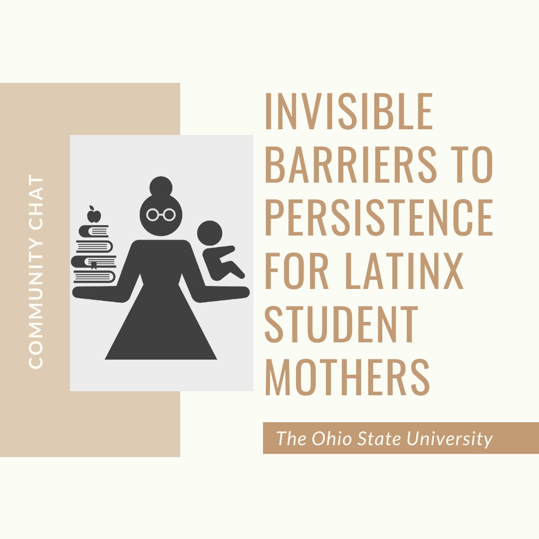 CSUWomensCenter's tweet photo. Join our sister-center at OSU tomorrow Nov. 18 at 1pm. Featuring Carolun Peguero Spencer discussing traditional gender roles within the Latino culture, and how these roles may have influence on Latina student mothers. Link in the bio to register!
#studentmother #genderroles https://t.co/NA3fXkUG0o