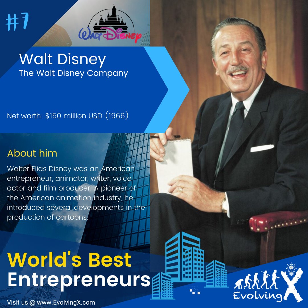 x_evolving's tweet photo. Walt Disney, The Walt Disney Company.
#EvolvingX #WorldsBestEntrepreneurs #CEO #PostNo_07 #YouthEmpowerment #Entrepreneurship #WeInspire #Innovation #InspireEntrepreneurs #YoungEntrepreneurs  #MessageForEntrepreneurs #WeInspireEntrepreneurs https://t.co/OryCs2G04o
