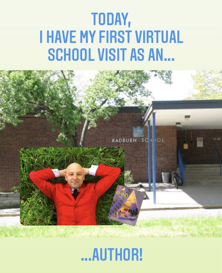 TheVintageDJ's tweet photo. Today, I have my first virtual school visit as an... author! Looking forward to meeting everyone at Radburn Elementary in Fair Lawn, NJ!!! 🤫🦏#thesecretrhinosociety #kidlit #childrensbooks #author #authorvisit #radburnelementary #radburnschool #radburn #fairlawn #fairlawnnj https://t.co/2t6NLe5eLN
