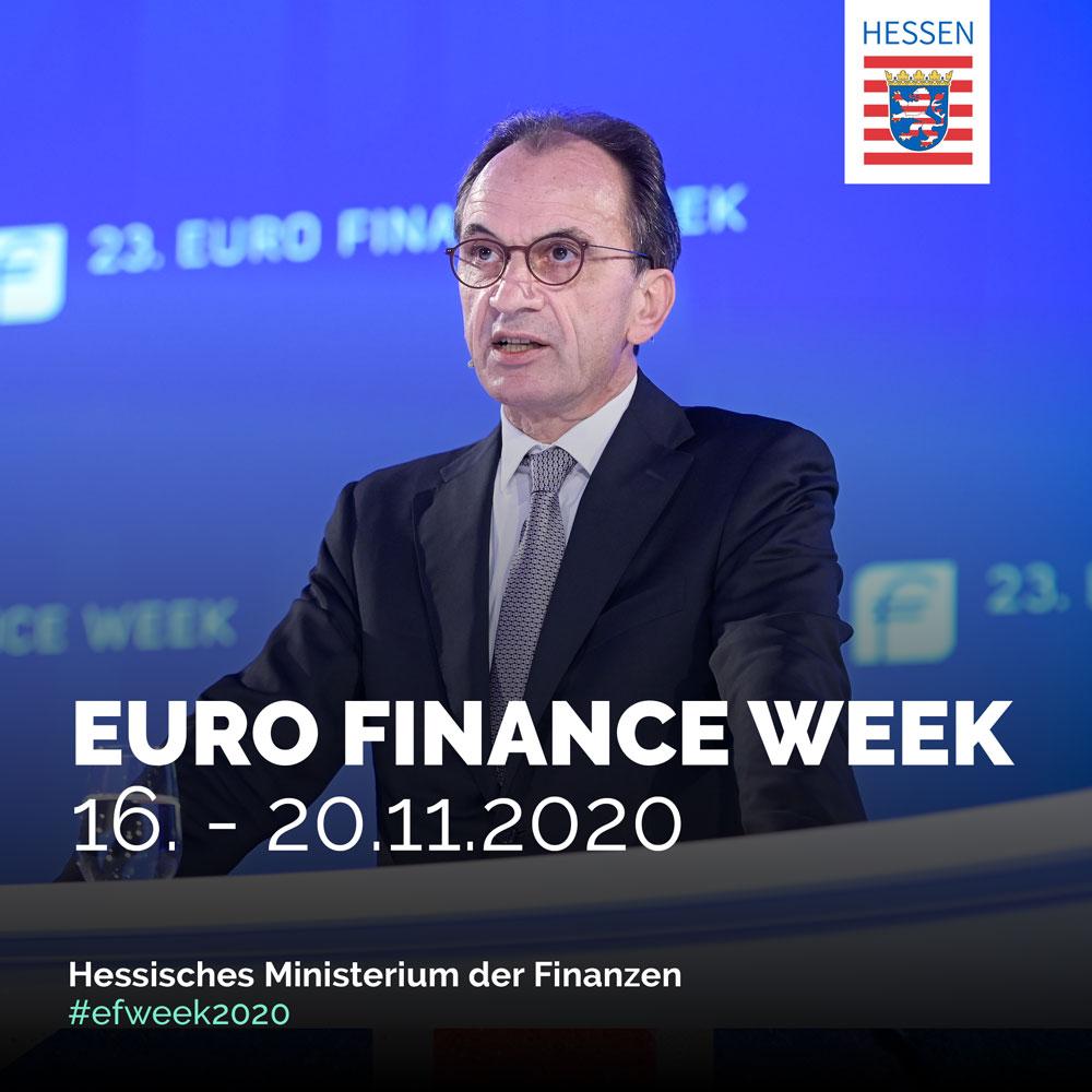 FinanzenHessen's tweet photo. Heimspiel für @m_boddenberg in #Frankfurt: Zur Eröffnung der @eurofinanceweek sprach er u.a. über die Auswirkungen der #Corona-Krise, #Digitalisierung und den #Brexit. #efweek2020 [Bild: Jose Poblete] https://t.co/savnXoidw7