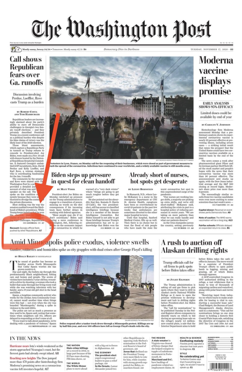 This  @WashingtonPost story ran on A7. What if it were another country? cc  @KarenAttiahNATIONALISTS TARGET GEORGIA VOTES TO KEEP POWERFEDERALISTS PRESSURE OFFICIALS TO DENY VOTESTRUMP REGIME SEEKS TO DISENFRANCHISE GEORGIANSIN GEORGIA, FAR-RIGHT LOYALISTS PUTSCH OFFICIALS
