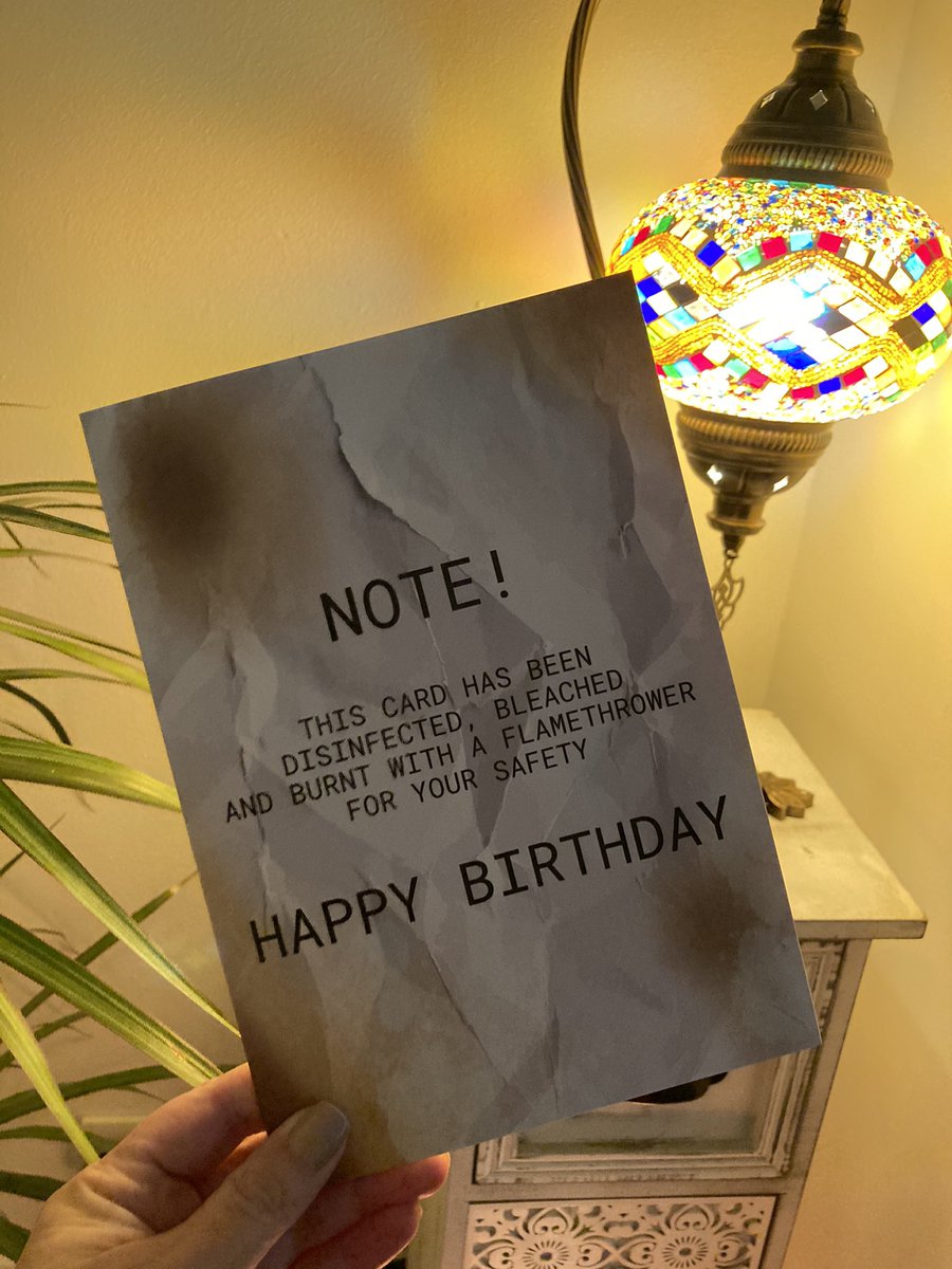 TaniFifi's tweet photo. Lockdown Birthday Card #PerfectForMyOCD #SafetyFirst https://t.co/iXYWy6sxrD