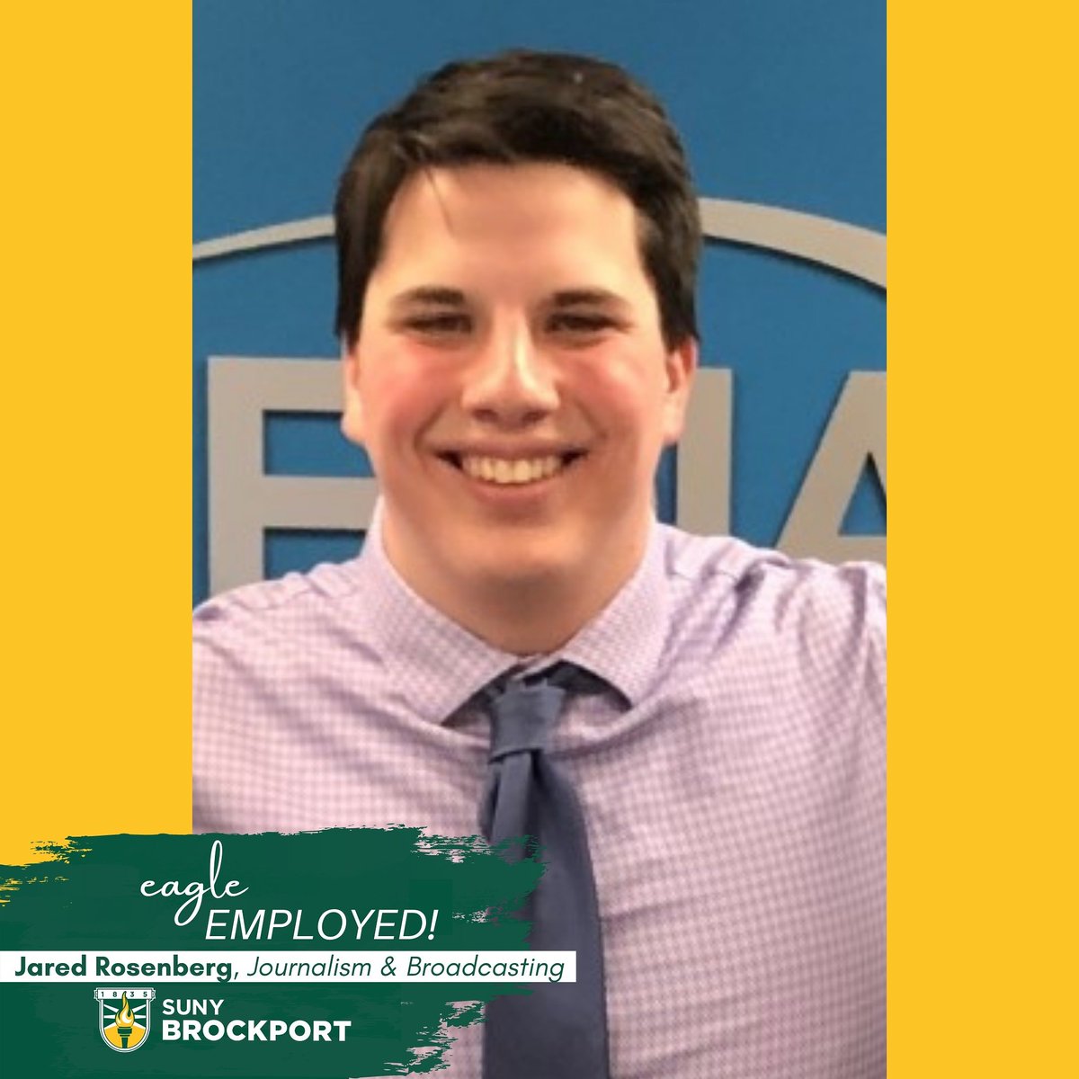 BrockportCareer's tweet photo. Another 2020 Grad reached out to say they're #EagleEmployed!
Jared Rosenberg graduated from Brockport with a BS in Journalism & Broadcasting and concentration in multi-media journalism. He now works as an Account Manager for Cox Media Group in Atlanta, GA.
Congrats Jared! π¦
https://t.co/pOizaSAQKV