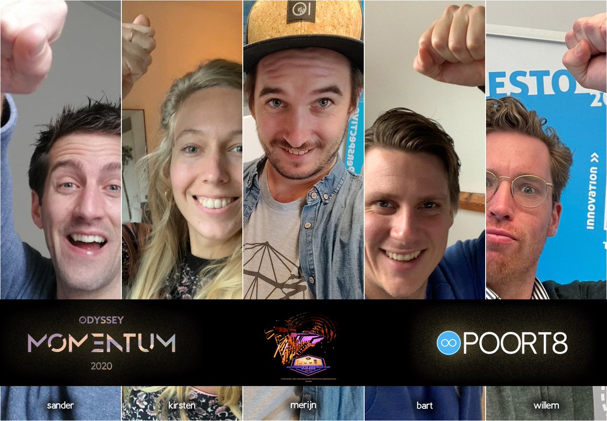 POORT8NL's tweet photo. 📣 Shout out to the winning team of the @VMware track at @OdysseyMomentum!

Kirsten den Boer, Bart Cunes, Merijn van Aartrijk, Willem Maagdenberg and Sander 'no-linked-in' Degens

#winning #odysseymomentum #decarbonisation #ignite8 https://t.co/0MjZVT1Fte