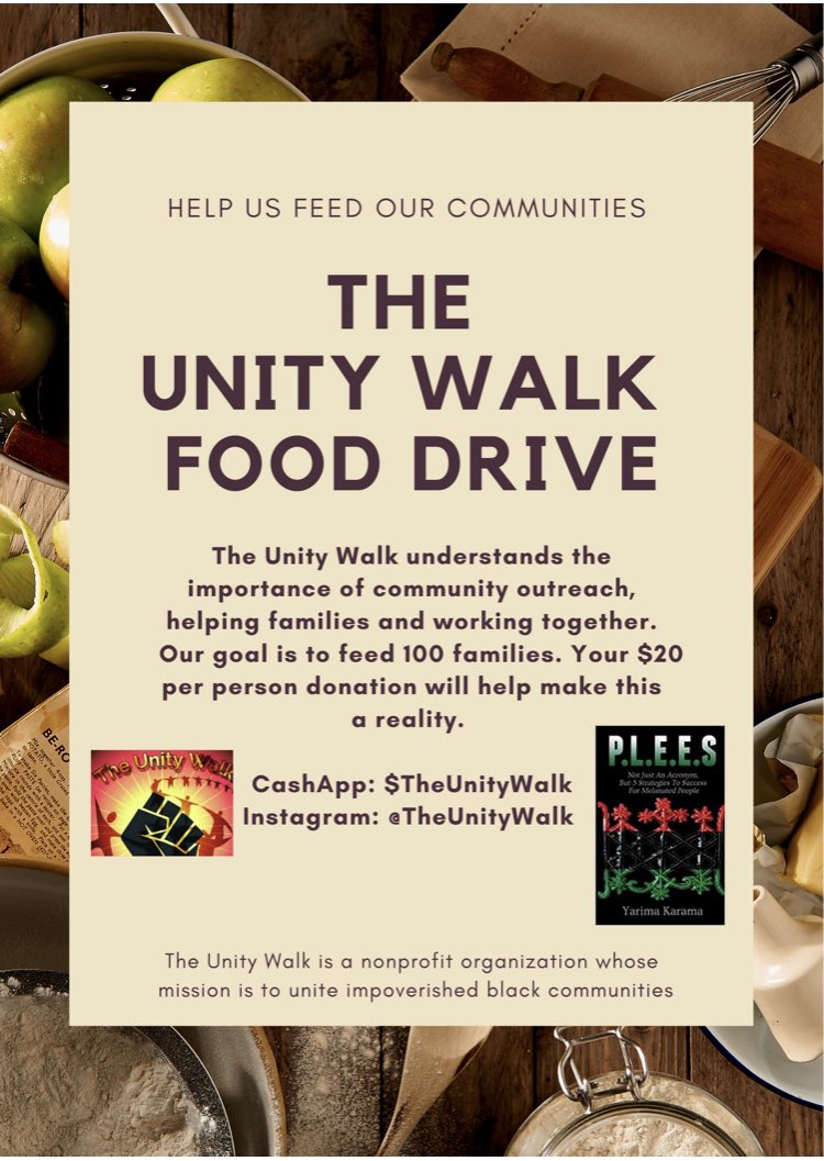 yarimakarama's tweet photo. UPDATE! Family, I am excited to say that we are almost at our goal. Thanks to you we have so far raised enough money to feed 71 families in our communities. Just a little bit more and we will be at our goal of 100. Please give what you can, we’re almost there! #theunitywalk https://t.co/MnlyNfLh4X