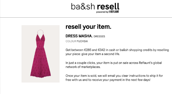 Starting now, Arianee is pleased to accompany <a href="/bashparis/">ba&sh</a> in delivering a new approach to resell &amp; second-hand to its customers. Any item is now automatically authenticated and put online on several secondhand marketplaces, with a prewritten description &amp; recommended resale price.