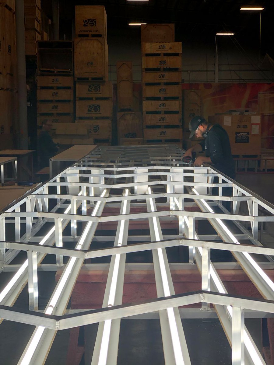 RESExhibits's tweet photo. Sneak Peak! Check out the custom ceiling lighting we are creating for a new customer center. #StillProducing https://t.co/MNafvKc9C8
