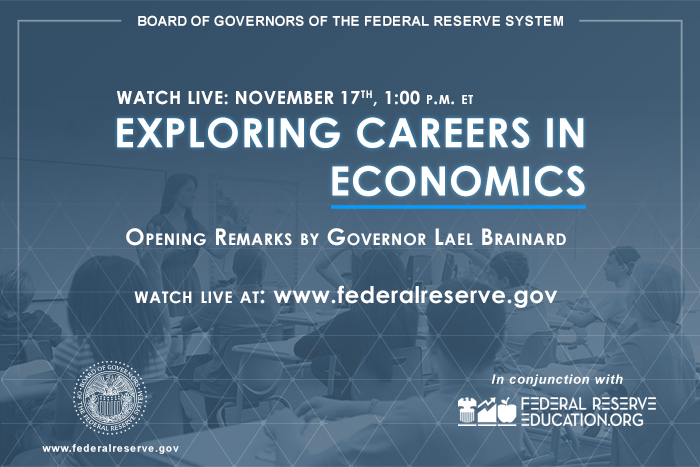 WATCH LIVE TODAY: Exploring Careers in Economics at 1:00 p.m. go.usa.gov/x7mum #FedEconJobs #Economics #EconTwitter