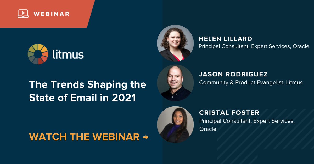 litmusapp's tweet photo. 2020 has been the catalyst for massive changes in the #emailmarketing world. But what do the trends of 2020 mean for marketers moving forward? Our latest webinar looks ahead to #2021: https://t.co/CvBZZE2PF7 #EmailFirst https://t.co/GaRnvsjl4H