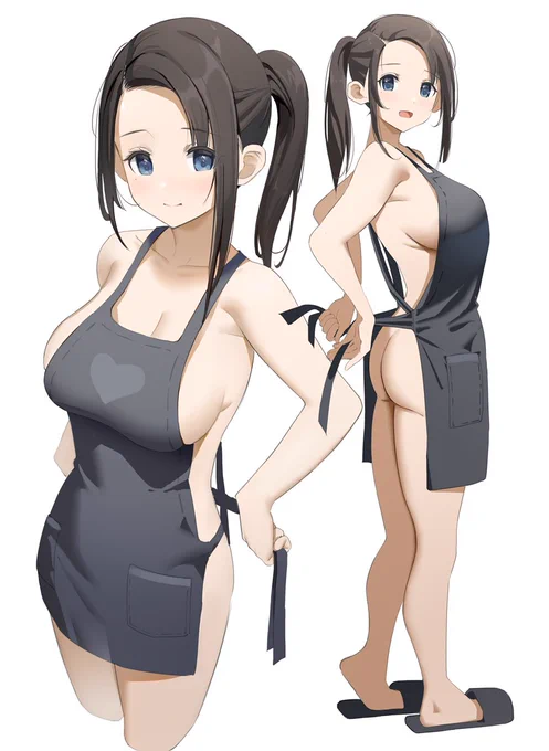裸エプロンお姉さん 