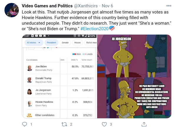 Sue Jorgensen for vote stealing!6/8