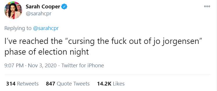 So I went and found a bunch of tweets of people complaining how Jo Jorgensen stole the election from their candidate! Enjoy and share! #VoteGold1/8