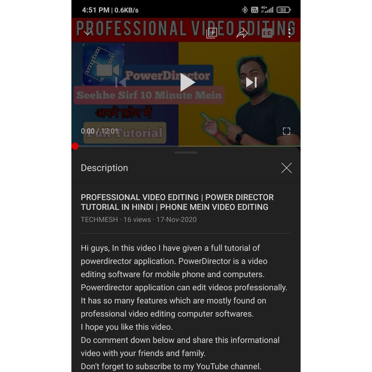 techmesh20's tweet photo. In this video, I've given a full tutorial about how to edit professional quality videos on your mobile phone using PowerDirector software. 
If you dream to be a Youtuber,then must watch this video.
#youtubeindia  #youtube #techmesh  #technology #video #videoediting #tutorial https://t.co/OPbInDtLK5