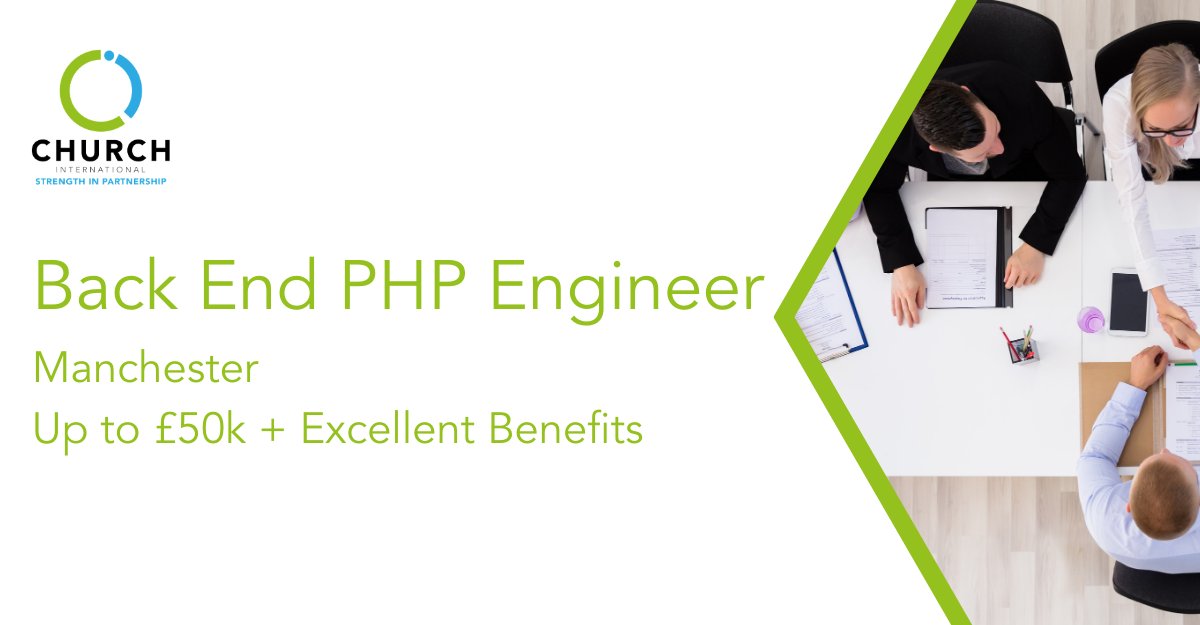 ChurchInt's tweet image. The role will open up the opportunity for future growth within the organisation, and you will join a multicultural team with developers across Europe - bit.ly/2KeKXDu

#PHPEngineer #PHPDev #PHPJobs #TechJobs