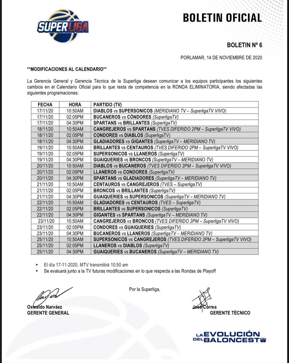 SuperligaVen's tweet photo. #Superliga

⚠️ Atención fanáticos del baloncesto⚠️

Modificaciones en el Calendario de Superliga de Baloncesto, reflejadas en el Boletín Oficial 6 https://t.co/yyJQjRMRC3