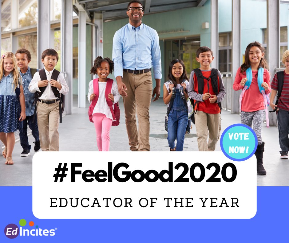 🗣️ ANNOUNCING #FEELGOOD2020 Educator of the Year contest! Cast your vote for your favorite #FeelGoodFriday educator here: bit.ly/36QfKzF

We can't wait to see which of our 45 amazing #FeelGoodFriday recipients wins! #teachersrock #edchat #giveaway #TeacherLife