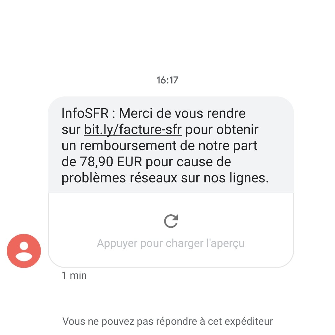 Reputincel's tweet photo. Quand t'es pas client @SFR mais qu'on essaie quand même de te rouler 😂 

bien tenté ceci dit https://t.co/gooXzwgYOM