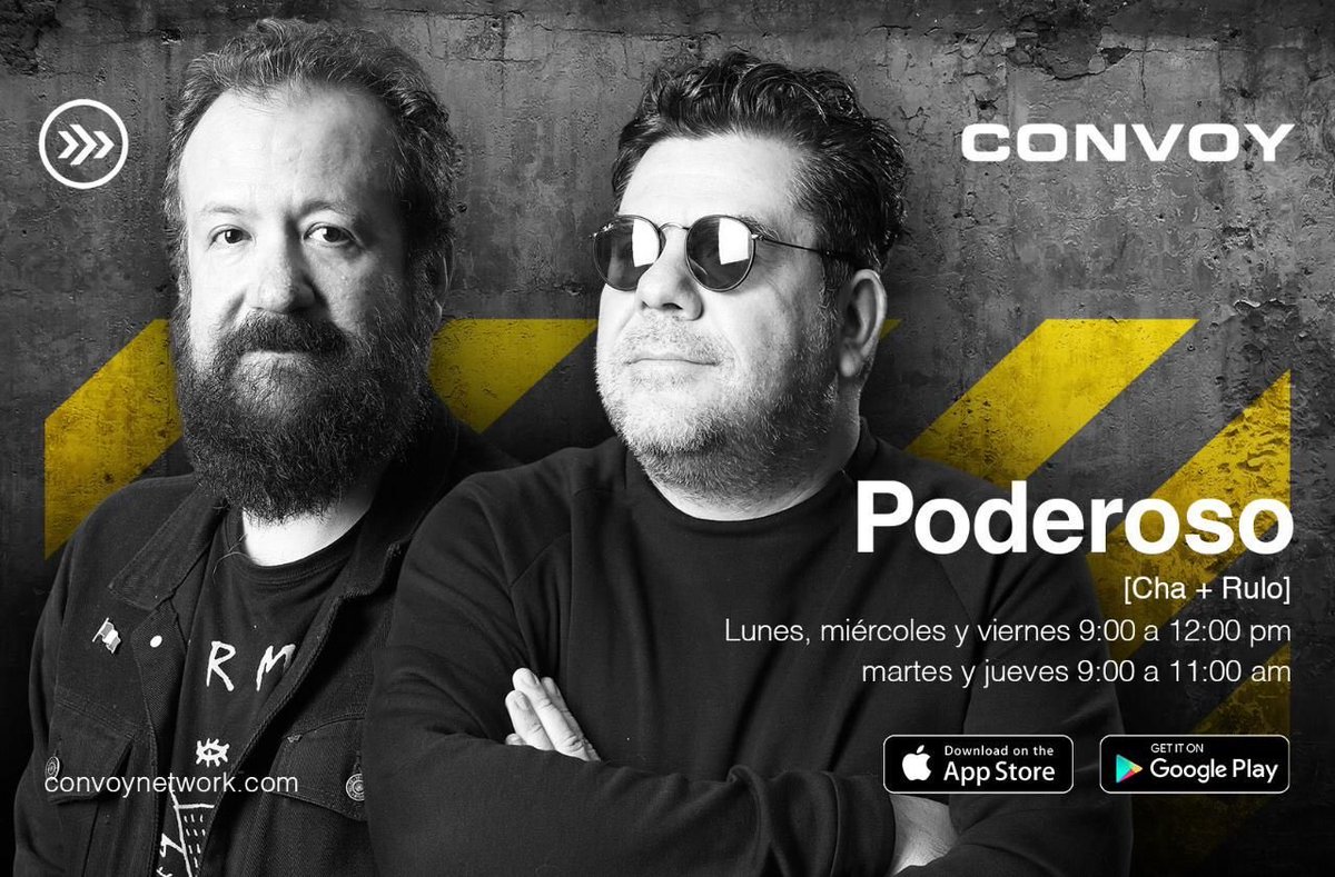 convoynetwork's tweet image. Escucha #Poderoso con @ruleiro y @eltalcha. Comunícate con ellos a través del #PoderosoPlus.