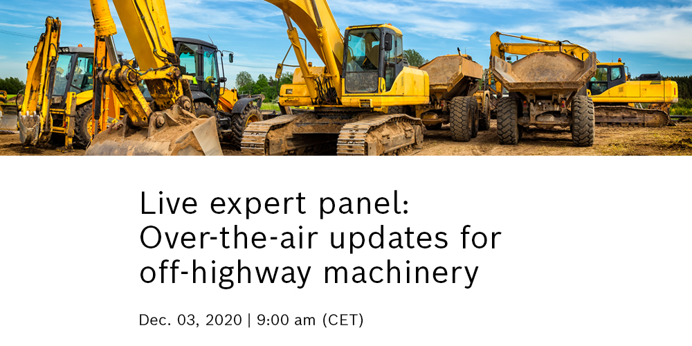 [WEBINAR] Experts from <a href="/forrester/">Forrester</a> <a href="/LinaroOrg/">Linaro</a> <a href="/BoschRexroth/">Bosch Rexroth</a> and @Bosch_IO discuss over-the-air updates for off-highway machinery! Join them to learn more about:

🗸 Challenges
🗸 Trends
🗸 Implementation
            
            Register here: bit.ly/2TZ2Kjv