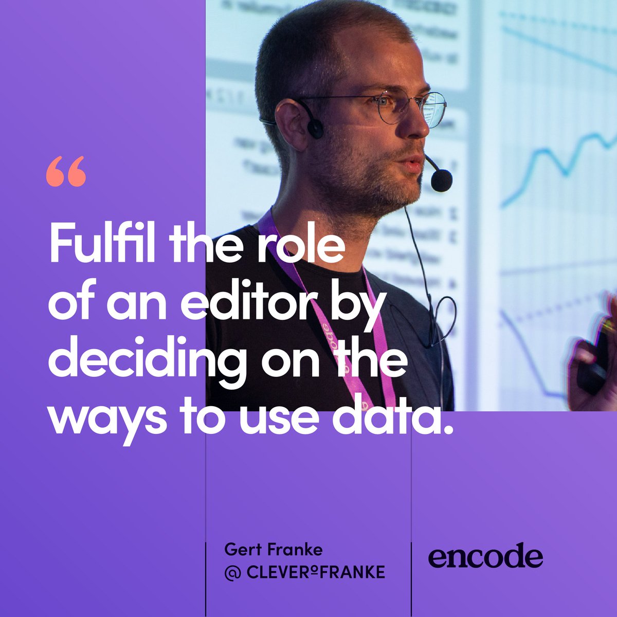 encode_info's tweet image. &quot;Fulfil the role of an editor by deciding on the ways to use data.&quot; Looking back at the biggest challenges to setting up a data design company, Thomas Clever and Gert Franke from @cleverfranke share their insights at Encode 2019. Full Medium article here bit.ly/3f5YFE5