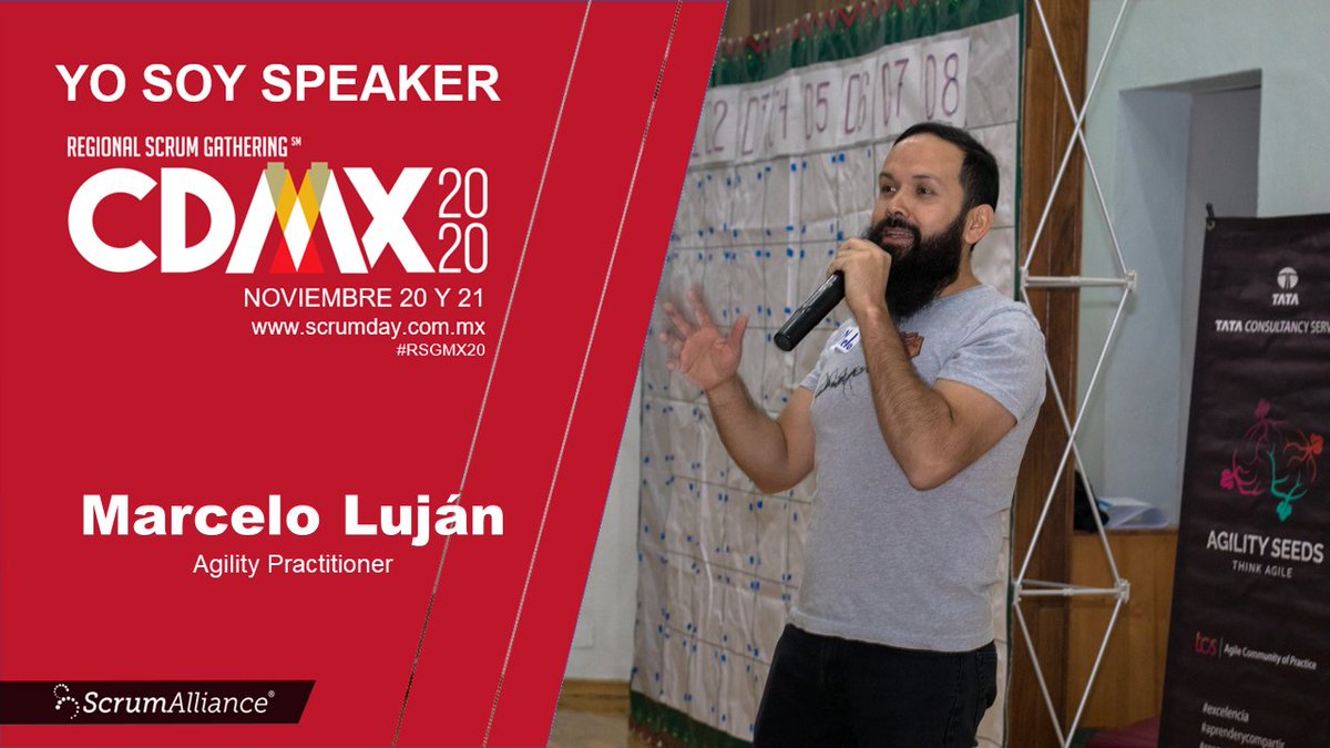 ScrumDayMx's tweet photo. Acompañanos al Regional Scrum Gathering México este 20 y 21 de Noviembre y conoce a Marcelo Lujan. Regístrate en: https://t.co/YTOQd71Jbu #RSGMX20 #ScrumDayMx #Scrum #scrumalliance @DiPutadas https://t.co/uUzQNU5DlA