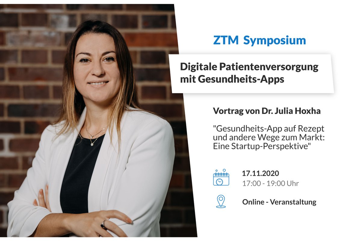 𝗭𝗧𝗠-𝗦𝘆𝗺𝗽𝗼𝘀𝗶𝘂𝗺 „𝗗𝗶𝗴𝗶𝘁𝗮𝗹𝗲 𝗣𝗮𝘁𝗶𝗲𝗻𝘁𝗲𝗻𝘃𝗲𝗿𝘀𝗼𝗿𝗴𝘂𝗻𝗴 𝗺𝗶𝘁 𝗚𝗲𝘀𝘂𝗻𝗱𝗵𝗲𝗶𝘁𝘀-𝗔𝗽𝗽𝘀: 𝗕𝗲𝗶𝘀𝗽𝗶𝗲𝗹𝗲 𝗮𝘂𝘀 𝗱𝗲𝗿 𝗣𝗿𝗮𝘅𝗶𝘀" 𝗵𝗲𝘂𝘁𝗲 𝘂𝗺 𝟭𝟳𝗨𝗵𝗿

Link zur Anmeldung: he.al/35Crh4t
#artificialintelligence #digitalhealth