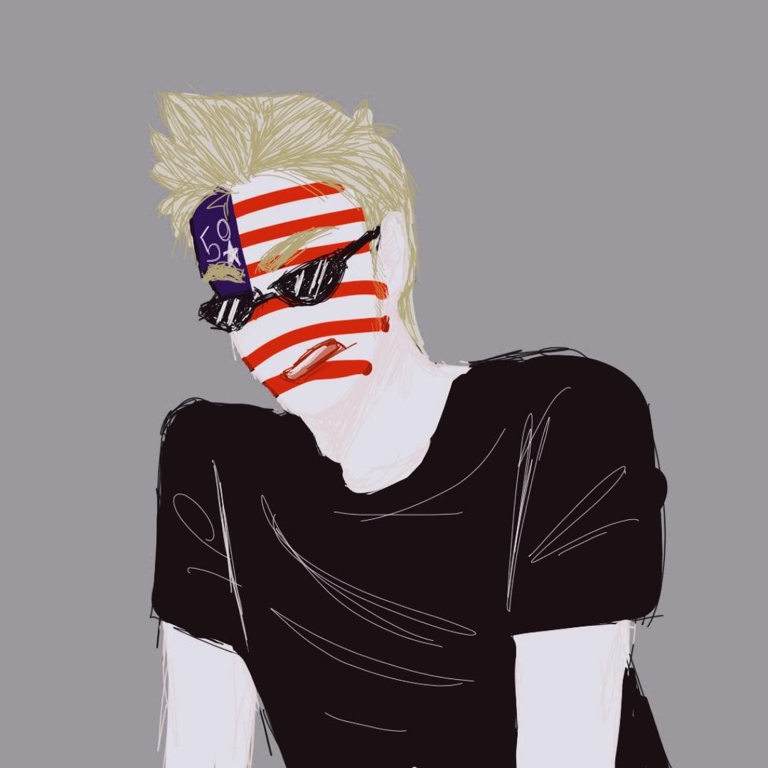 SLebkuchen's tweet photo. just a sketch of an american

#CountryHumans #Country_Humans 
#America #USA https://t.co/Jy5IX3HJkw