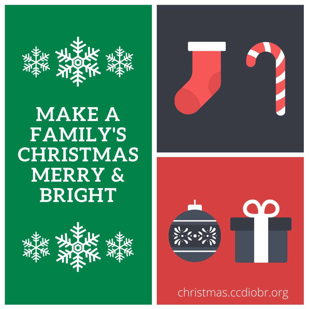 ccdio_br's tweet photo. It's that time of year to make someone's Christmas merry and bright! Sign up to sponsor a family this holiday season as part of our #CommunityComesTogether for Christmas program. More info at https://t.co/1QCKeaPkAb. #givethegiftofgiving🎁 #catholiccharities #sponsorafamily https://t.co/fj9G94ZJUQ