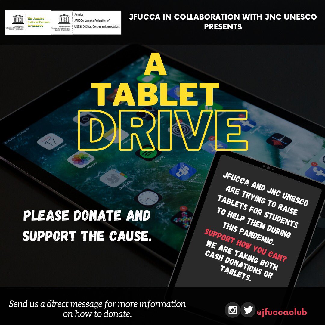 JFUCCAclub's tweet photo. Alongside our conference, considering the impact the pandemic has had on our education system, JFUCCA and JNC UNESCO are collaborating on a tablet drive.

Our aim is to raise tablets for students in need

Help us with this initiative by donating money (any amount) or tablet AND https://t.co/otpl7wIX6C